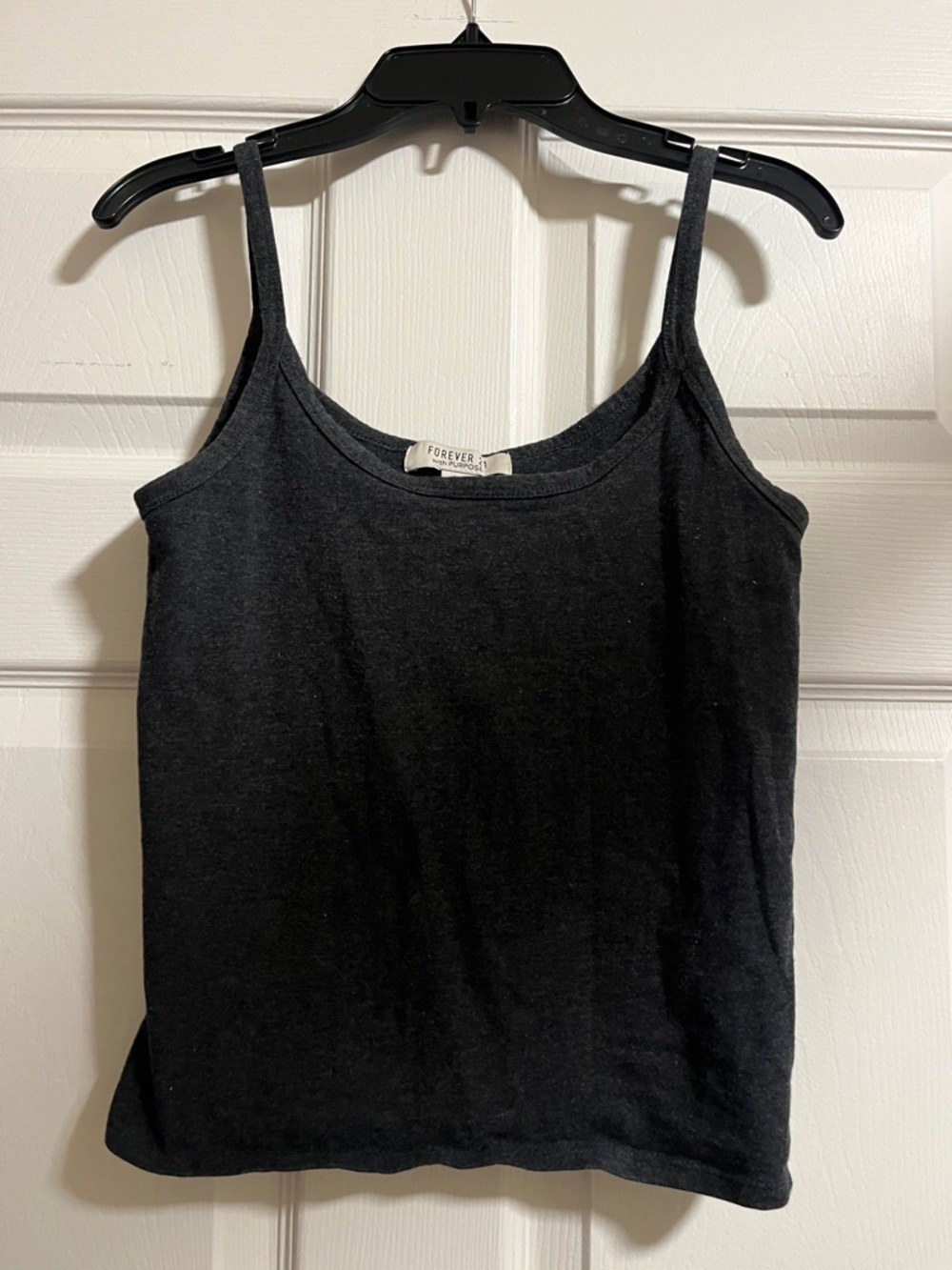 Forever 21 Dark Grey Ribbed Camisole Tank Top
